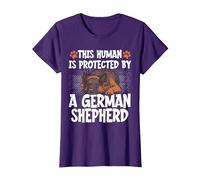 This Human Is Protected By A German Shepherd Maglietta, Donna, Viola, XL