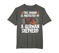This Human Is Protected By A German Shepherd Maglietta, Uomo Taglie Grandi, Asfalto, 6X Tall
