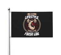 This Is A Lifestyle There Is No Finish Line Bandiere Con 2 Occhielli Bandiera Da Giardino Resistente Alle Intemperie Flag Per Interno Feste Festival 90X150Cm