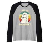 This is Boo Sheet Ghost Retro Halloween Costume Umorismo Divertente Maglia con Maniche Raglan