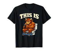 This Is Bull Sitting On A Toilet Funny Vintage Maglietta