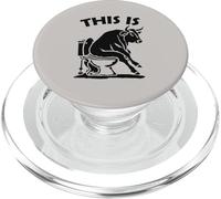 This is bullsht toro seduto su un gabinetto divertente mucca sarcastica PopSockets PopGrip per MagSafe
