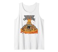 This Is Fine, Divertente Meme sull'ukulele Volcano Coffee Shack Canotta