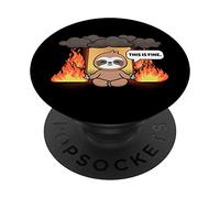 This is Fine Meme Divertente Carino Kawaii Bradipo Room On Fire PopSockets PopGrip Adesivo