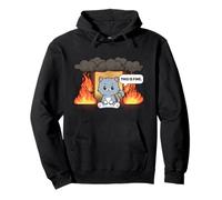 This is Fine Meme Divertente Carino Kawaii Cat Room On Fire Felpa con Cappuccio
