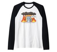 This is Fine Meme Divertente Carino Kawaii Cat Room On Fire Maglia con Maniche Raglan