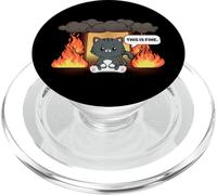 This is Fine Meme Divertente Carino Kawaii Cat Room On Fire PopSockets PopGrip per MagSafe