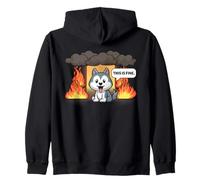 This is Fine Meme Divertente Carino Kawaii Dog Room On Fire Felpa con Cappuccio