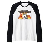 This is Fine Meme Divertente Carino Kawaii Dog Room On Fire Maglia con Maniche Raglan