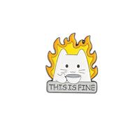 This is Fine Take It Easy, spilla smaltata a forma di gatto bianco colpito da una freccia, spilla in metallo per zaini e cappotti, accessori, Acciaio inossidabile, Senza pietra