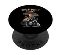 This Is How I Roll! Divertente Golf Cart Cartoon Humor Design PopSockets PopGrip Adesivo