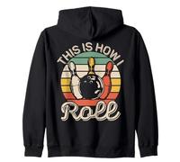 This Is How I Roll Retro Bowling Bowler Team Funny Felpa con Cappuccio