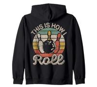 This Is How I Roll Retro Bowling Bowler Team Funny Felpa con Cappuccio