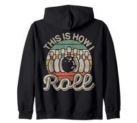 This Is How I Roll Retro Bowling Bowler Team Funny Felpa con Cappuccio