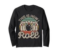 This Is How I Roll Retro Bowling Bowler Team Funny Maglia a Manica