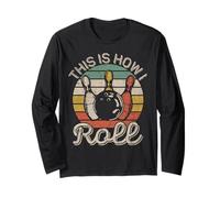 This Is How I Roll Retro Bowling Bowler Team Funny Maglia a Manica