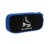 This Is How I Roll Roller Skates Pencil Bag Astuccio per matite portatile a doppio strato per ufficio a grande capacità