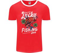 This Is il Mio Portafortuna Pesca Divertente Pescatore Uomo Ringer Fotl