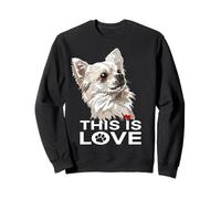 This Is Love Chihuahua Capelli Lunghi Chiwawa Dog Lover Felpa