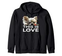 This Is Love Chihuahua Capelli Lunghi Chiwawa Dog Lover Felpa con Cappuccio