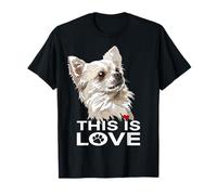 This Is Love Chihuahua Capelli Lunghi Chiwawa Dog Lover Maglietta