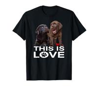 This Is Love Chocolate Lab Dog Labrador Retriever Amante dei Cani Maglietta