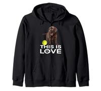 This Is Love Chocolate Lab Dog Labrador Retriever Love Marrone Felpa con Cappuccio