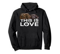This Is Love Chocolate Lab Dog Labrador Retriever Love Marrone Felpa con Cappuccio