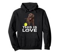 This Is Love Chocolate Lab Dog Labrador Retriever Love Marrone Felpa con Cappuccio