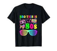 This Is My 80s Bro T-Shirt 80 '90 Costume Party Uomo Donna Maglietta
