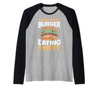 This Is My Burger Mangiare Camicia Hamburger Mangiatore Amante del Cibo Maglia con Maniche Raglan