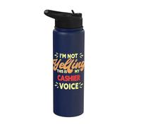 This Is My Cassiere Voice Funny Cashier Stainless Steel Insulated Water Bottle