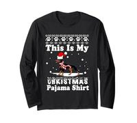 This Is My Christmas Pajama Dobermann Dog Funny Xmas Maglia a Manica