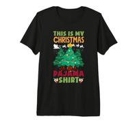 This Is My Christmas Pajama Funny Boys Men Xmas Santa Hat Maglietta Premium