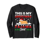 This Is My Christmas Pajama Shiba Inu Dog Funny Xmas Maglia a Manica