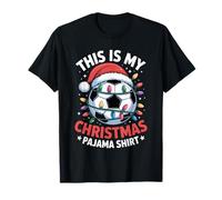 This Is My Christmas Pajama Soccer Ball Santa Boys Girls Maglietta