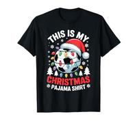 This Is My Christmas Pajama Soccer Ball Santa Boys Girls Maglietta