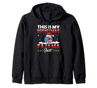 This Is My Christmas Pajama Soccer Football America Flag Felpa con Cappuccio