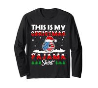 This Is My Christmas Pajama Soccer Football America Flag Maglia a Manica