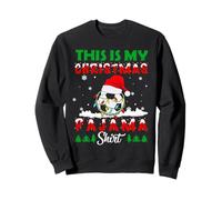 This Is My Christmas Pajama Soccer Santa Hat Xmas Lights Felpa