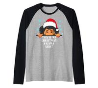 This Is My Christmas Pigiama Melanina Divertente Donna Ragazza Nera Maglia con Maniche Raglan