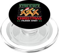 This is my Christmas Pigiama Shirt Dabbing Gingerbread Men PopSockets PopGrip per MagSafe