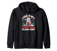 This Is My Christmas Pigiama Shirt Football Snowman Uomo Ragazzo Felpa con Cappuccio