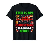This Is My Christmas Pigiama Shirt Walleye Fish Christmas Maglietta