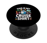 This Is My Cruise Shirt Funny Vacation Party Boats Outfit PopSockets PopGrip Adesivo