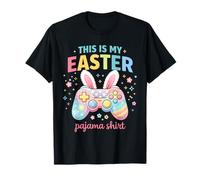 This Is My Easter Pajama Gamer Bunny Boys Kids Maglietta