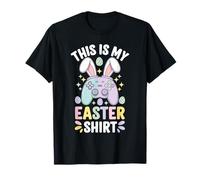 This is my Easter Shirt Videogioco Bunny Eggs Gamer Kids Fun Maglietta