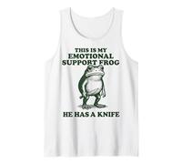 This Is My Emotional Support Frog He Has A Knife Frog Canotta