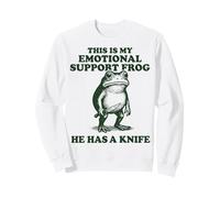 This Is My Emotional Support Frog He Has A Knife Frog Felpa