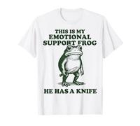 This Is My Emotional Support Frog He Has A Knife Frog Maglietta